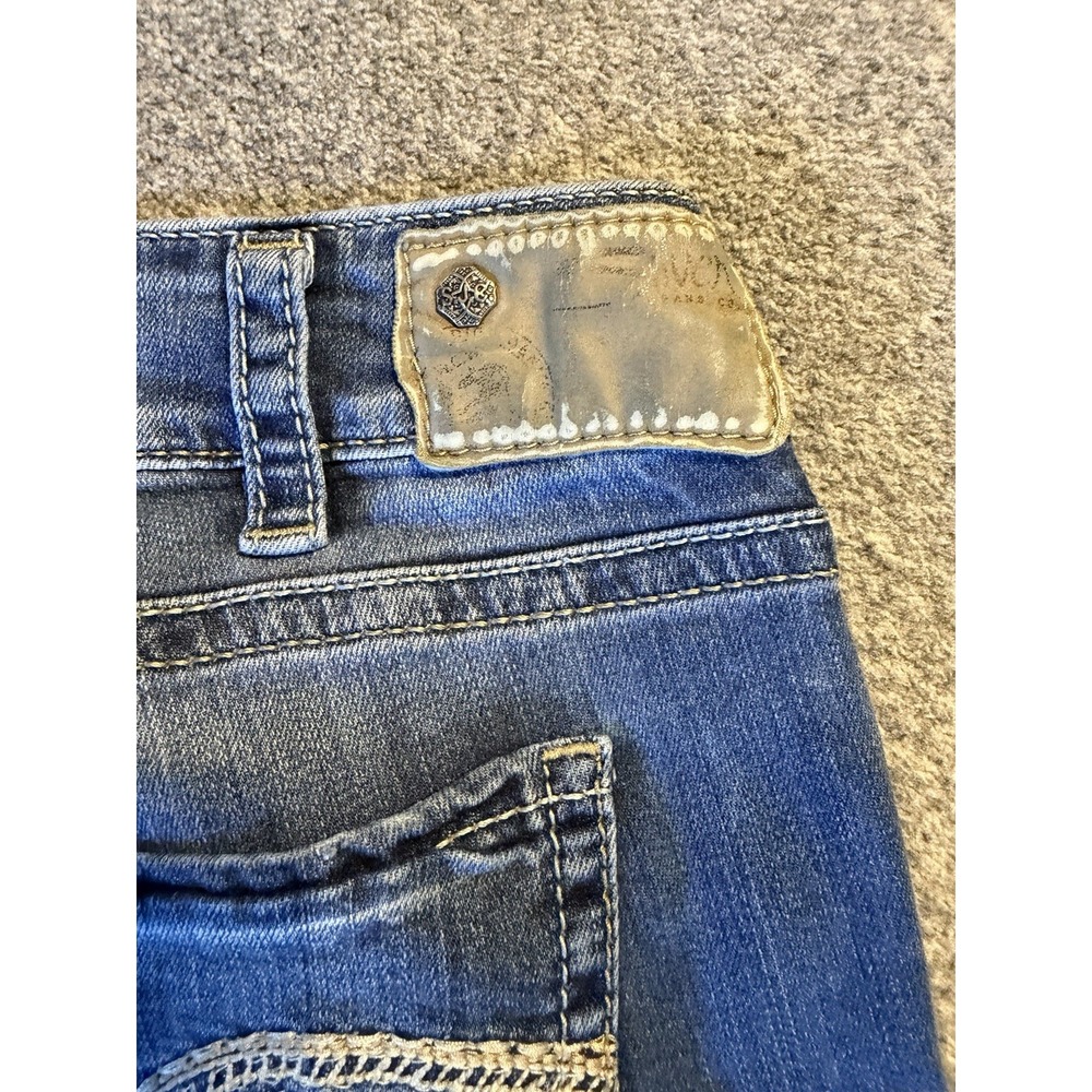 Silver Jeans Suki Capri Mid 31" x 22.5" blue denim stretch regular embroidery - Picture 3 of 15